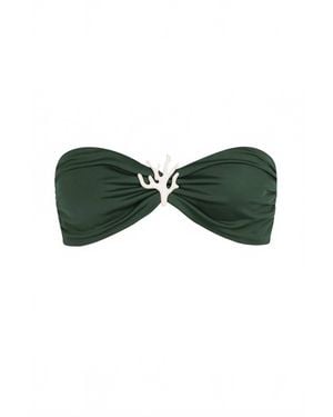 ALICIA SWIM Kate Coral Strapless Bikini Top - Green