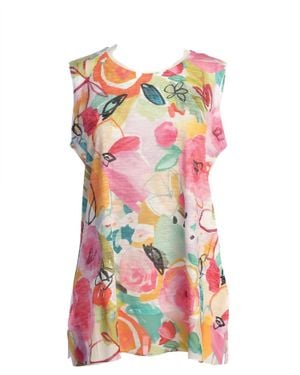 Jess & Jane Sangria Burnout Sleeveless Top - Red