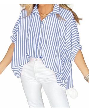 Shewin Dolman Stripe Top - Blue