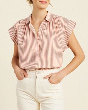 Trovata Della Button Down Short Sleeve Shirt - Pink
