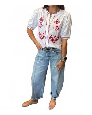 B.Young Imalli Embroidered Blouse - Blue
