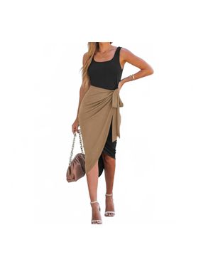 CUPSHE Knotted Wrap Sunny Day Resort Dress - Black