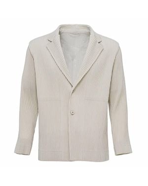Issey Miyake Homme Plisse Kersey Pleats Jacket - Gray