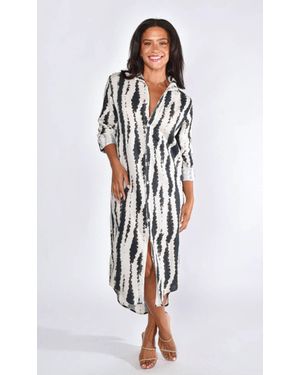Emily Phillips Linen Girlfriend Midi Dress - White