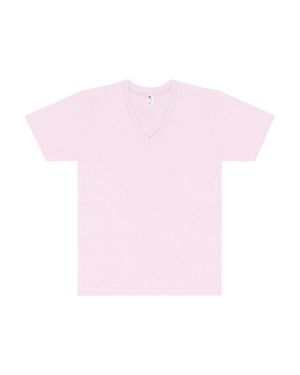 LOS ANGELES APPAREL Usa-Made Fine Jersey V-Neck T-Shirt - Pink