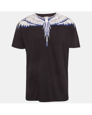 Marcelo Burlon County Of Milan Icon Wings Print Cotton Crew Neck T-Shirt - Black