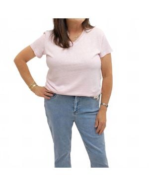 Charlie b V Neck Linen Shirt - Blue