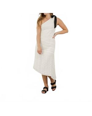 Greylin Asymmetrical One Shoulder Dress - White