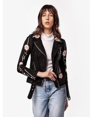 AS by DF Lotus Flower Leather Jacket - Black