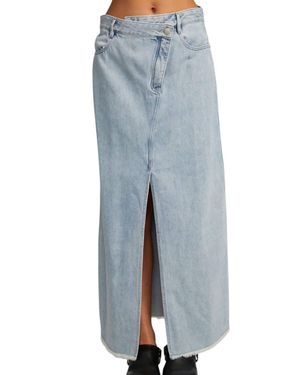Chaser Brand Trinidad Denim Maxi Front Slit Skirt - Blue