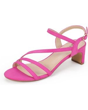 IDIFU In2 Sandal Suede Open Toe Ankle Strap Slingback Fzp471 - Pink