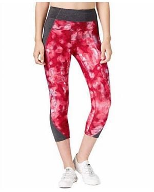 Calvin Klein Printed Compression Cropped Leggings - Red