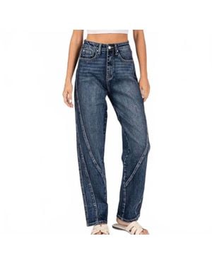 Petra153 High Rise Barrell Jeans - Blue