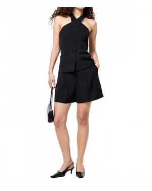 French Connection Harry Suiting Criss Cross Top - Black