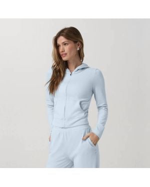 Vuori Halo Mini Full Zip Hoodie - Blue