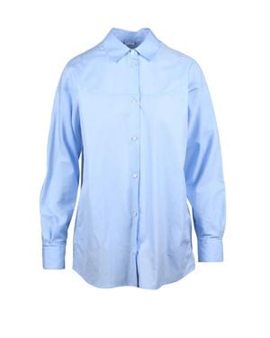 Aspesi Celeste Seamless Relaxed Fit Cotton Shirt - Blue