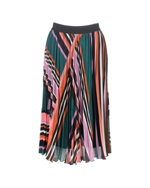 Ba&sh Jupe Printed Pleated Midi Skirt - Red