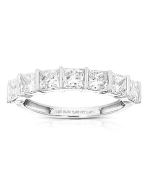Vir Jewels 1.50 Cttw Princess Lab Grown Diamond Wedding Band - Metallic