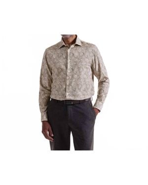 Bugatchi Axel Paisley Shirt - Gray