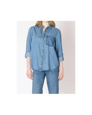 Dex Washed Pocket Denim Shirt - Blue
