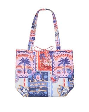 Ola Azul Zoe Havana Tote Bag - White