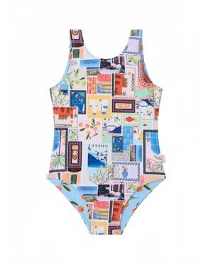 Seafolly Girl's On Vacation Reversible One Piece Swimsuit - White