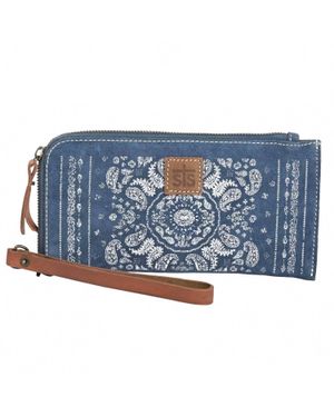 STS Ranchwear Bandana Leather Clutch - Blue