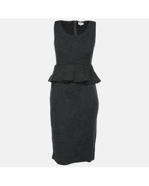 Armani Collezioni Dark Jacquard Midi Dress - Black