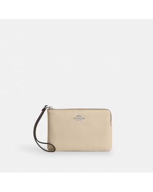 COACH Corner Zip Wristlet - Natural