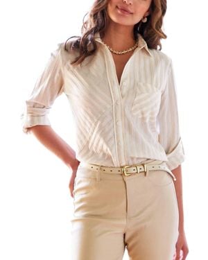 Finley Teigan Stripe Shirt - White