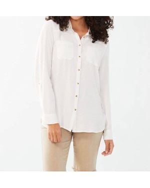 Fdj Long Sleeve Roll Tab Shirt - White