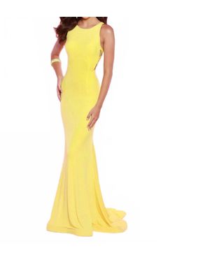 2Cute Sleeveless Prom Dress - Yellow