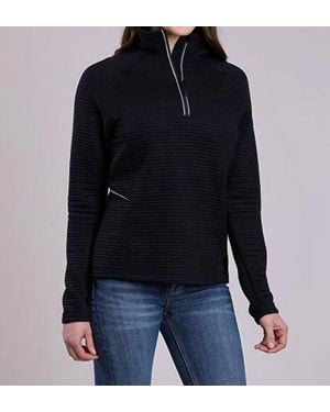 Roper Outwear Poly Ribbed Pullover 3/4 Zip Jacket - Black