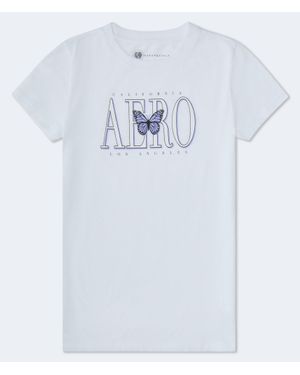 Aéropostale California Butterfly Graphic Tee - White
