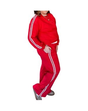 Little Daisy Closet Striped Crewneck And Sweatpant Set - Red