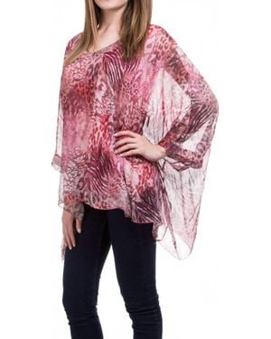 Gigi Moda Seta Vee Bea Kaftan Blouse - Red