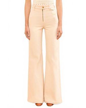 Ulla Johnson Odelia High Rise Wide Flare Jeans - Natural
