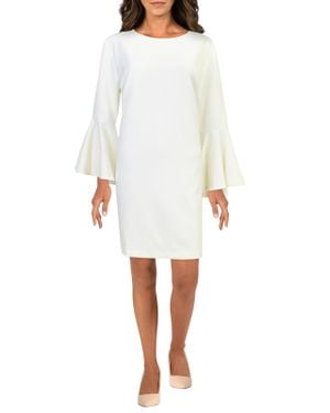 Ellery Bell Sleeve Short Mini Dress - White
