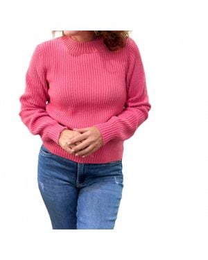 Michael Stars Popover Long Sleeve Sweater - Pink