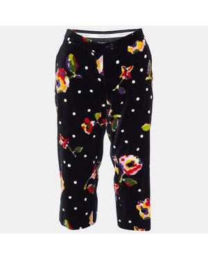Moschino Cheap And Chic Printed Velvet Capri Pants - Blue