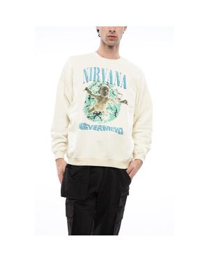 R13 Oversized Fit Nirvana Nevermind Crew-Neck Sweatshirt - White