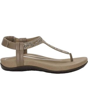 Aetrex Marni With Embellishments Synthetic Sandals - Metallic