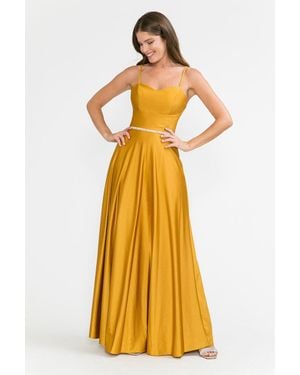 TRUEDAMES Formal Dress Sweetheart Embellished A-Line Gown - Yellow