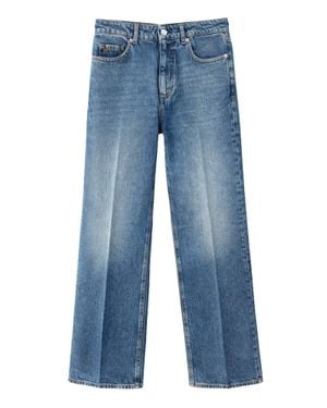 Nine:inthe:morning Franca Trumpet Pants With Vintage-Inspired Wash And Five-Pocket Design - Blue