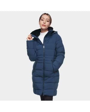 Rokka&Rolla Heavy Long Winter Coat With Fleece Hood Parka Jacket - Blue