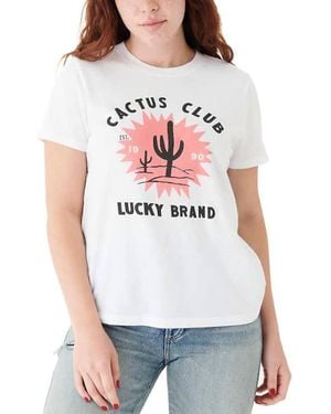 Lucky Brand Printed Short Sleeve T-Shirt - Gray