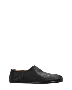 Maison Margiela Italian Leather Flat Shoes - Black
