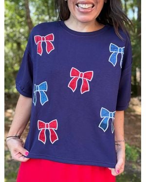 Jess Lea Bowtiful Luxe Top - Blue