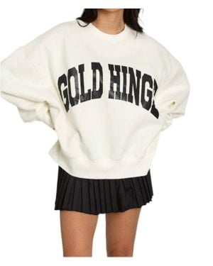 Gold Hinge Oversized Fit Sweatshirt - White