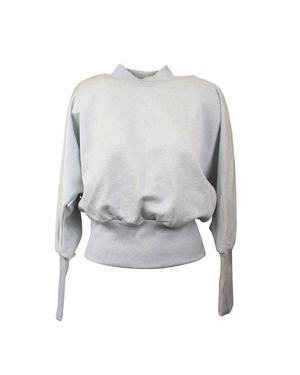 Opening Ceremony Ribbed Satin Fleece Sweatshirt - Gray